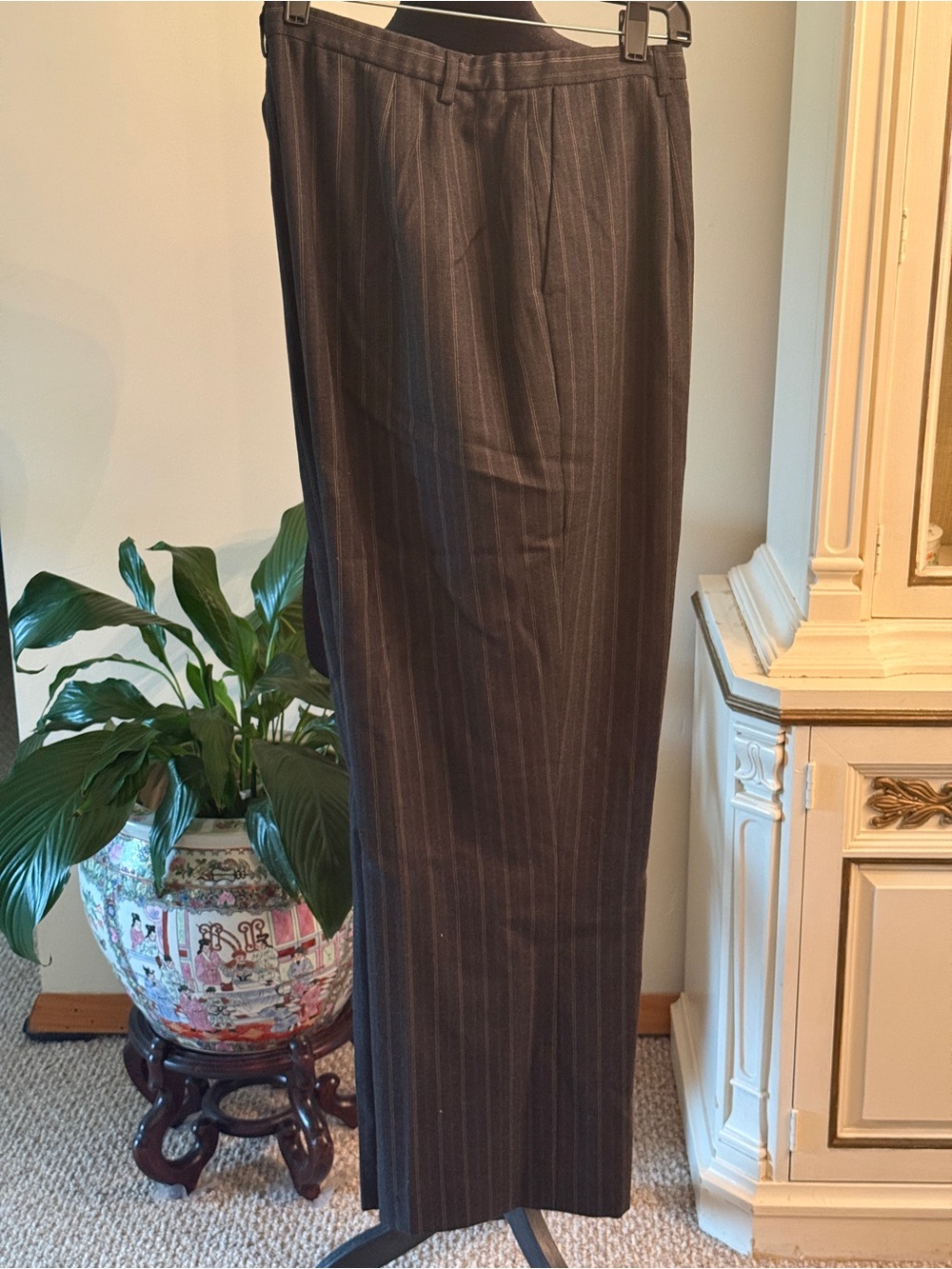 Women’s Pinstripe Dress Pants - Dark Charcoal